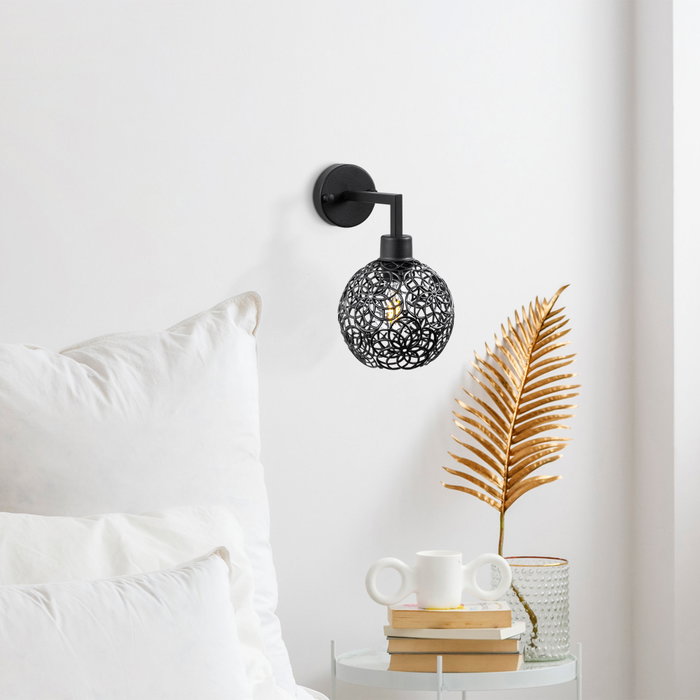 Opviq Lámpara de pared moderna e industrial negra
